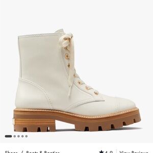 ♠️KATE SPADE♠️ Merritt Lug Boot Lace-Up Halo White